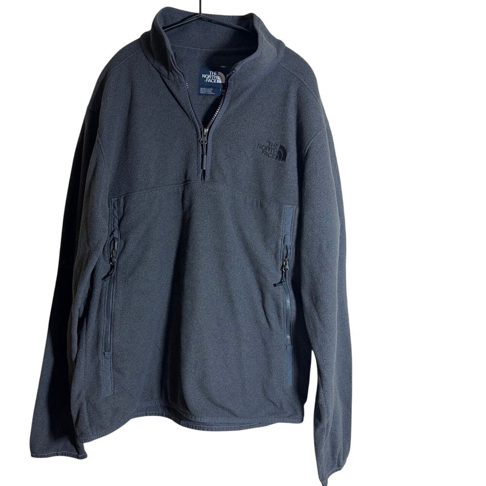 The North Face Glacier Alpine 1/4 Zip Fleece Pullover Mens Sz M charcoal